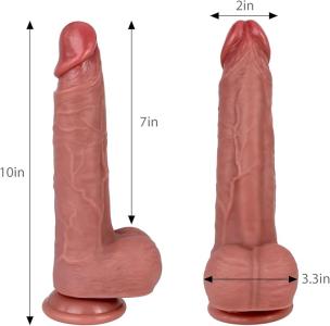 9 Inch Ultra-Realistic Silicone Dildo - Lifelike Veins & Thick Girth w/ Suction Cup Base